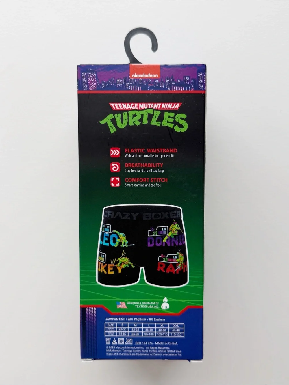 TMNT Ninja Turtles Crazy Boxer Briefs Mens Large Underwear Arcade Video Game